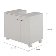 GABINETE PARA BANHEIRO 2 PORTAS COM RODÍZIOS BIANC - BRANCO - Foto 4
