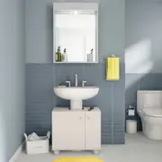 GABINETE PARA BANHEIRO 2 PORTAS COM RODÍZIOS BIANC - BRANCO - Foto 5