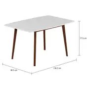 MESA DE JANTAR EXTENSÍVEL 1,36 M/1,76 M X 90 CM OREGON - NOZES/BRANCO - Foto 4