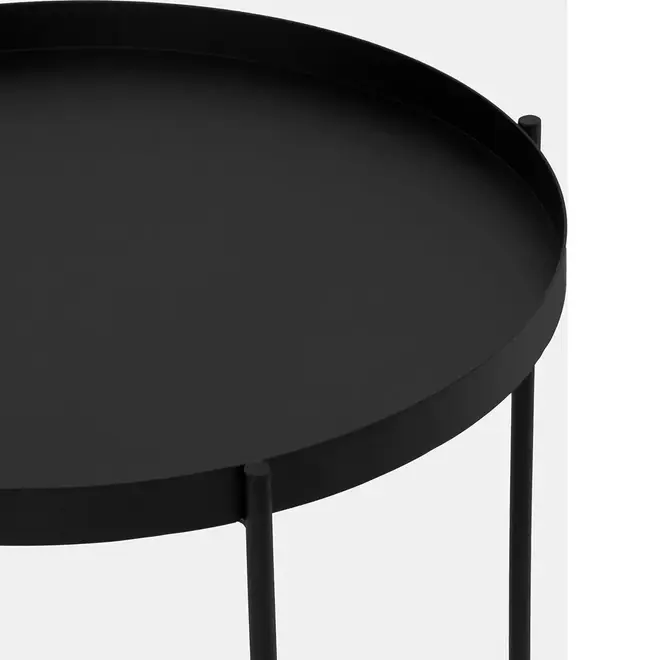 MESA LATERAL REDONDA 50 CM PIRIZ - PRETO - Foto 3