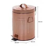 LIXEIRA COM PEDAL 5 L BOULEVARD - COBRE - Foto 6