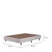 BASE PARA CAMA BOX DE CASAL 1,38 M MIDDLE - CINZA/PRETO - Foto 5