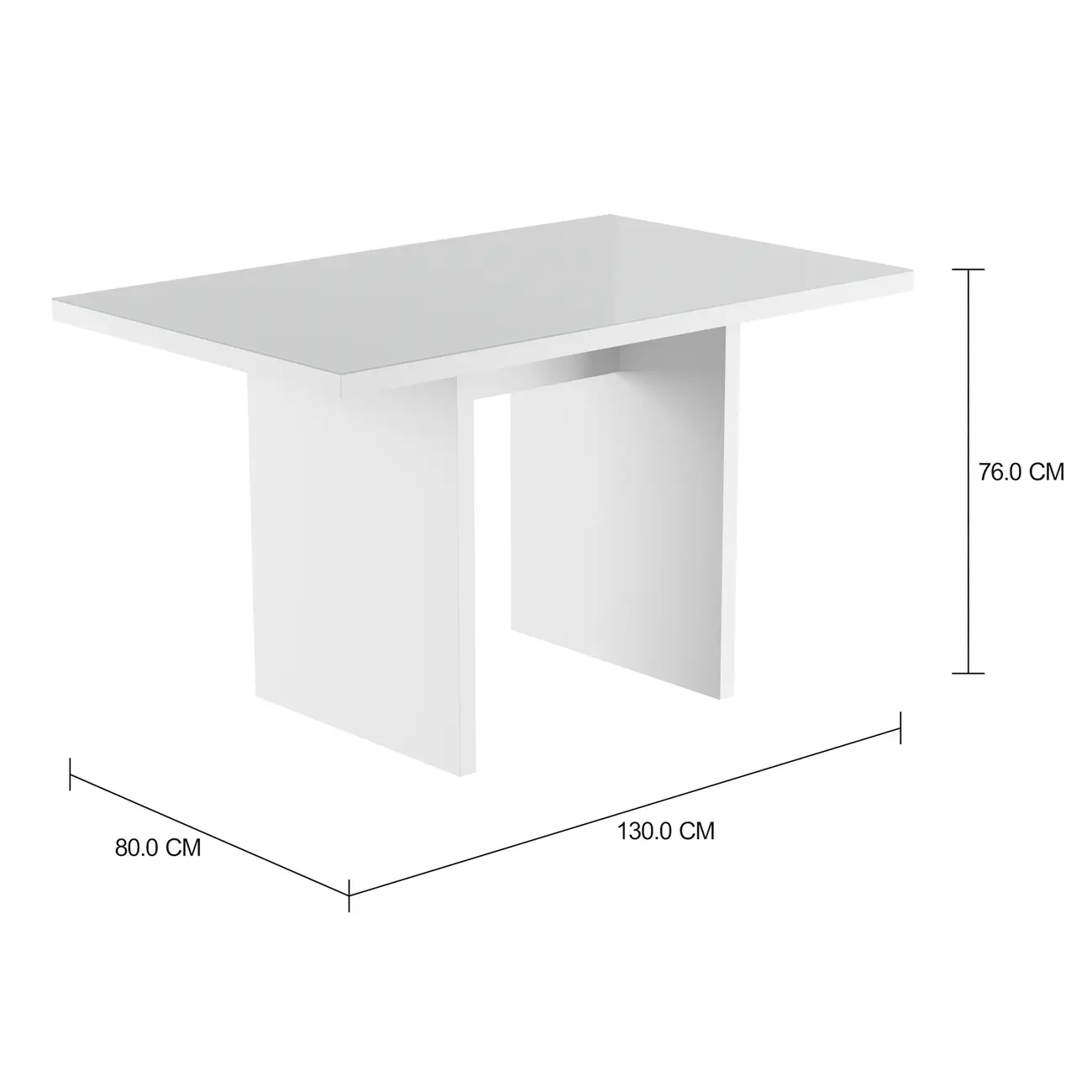 MESA DE JANTAR 1,30 M X 80 CM GLEEN - BRANCO/BRANCO - Foto 5