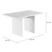 MESA DE JANTAR 1,30 M X 80 CM GLEEN - BRANCO/BRANCO - Foto 5