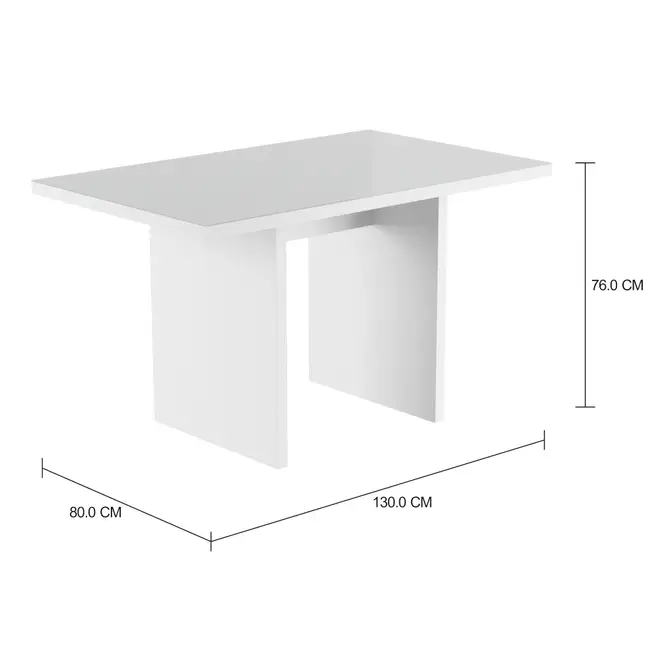 MESA DE JANTAR 1,30 M X 80 CM GLEEN - BRANCO/BRANCO - Foto 5