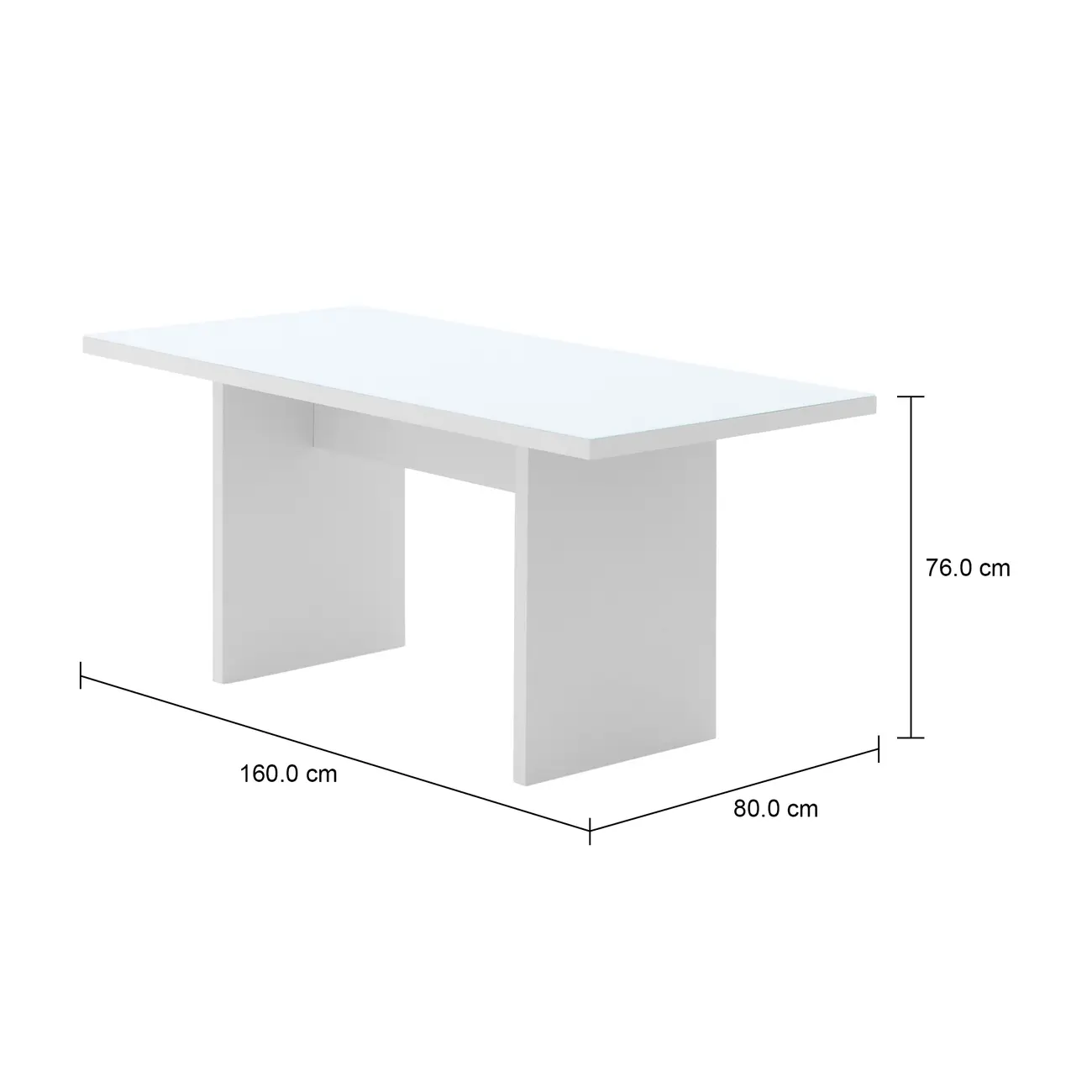 MESA DE JANTAR 1,60 M X 80 CM GLEEN - BRANCO/BRANCO - Foto 4