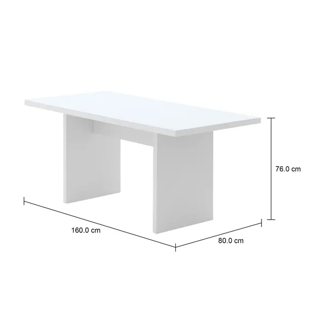MESA DE JANTAR 1,60 M X 80 CM GLEEN - BRANCO/BRANCO - Foto 4