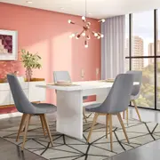 MESA DE JANTAR 1,60 M X 80 CM GLEEN - BRANCO/BRANCO - Foto 5