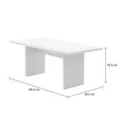 MESA DE JANTAR 1,80 M X 90 CM GLEEN - BRANCO/BRANCO - Foto 4