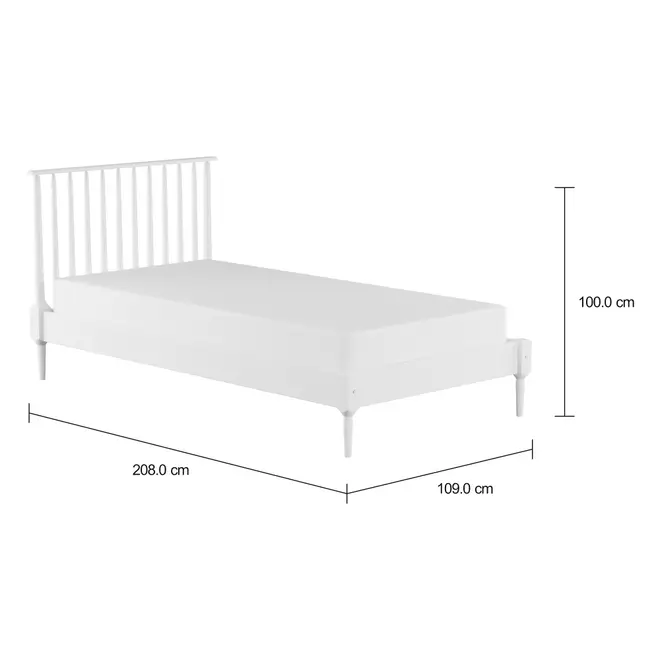 CAMA DE SOLTEIRO 98 CM SKAND - BRANCO - Foto 5