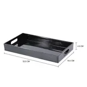 BANDEJA 32 CM X 18 CM NOIR - PRETO BRILHANTE - Foto 3