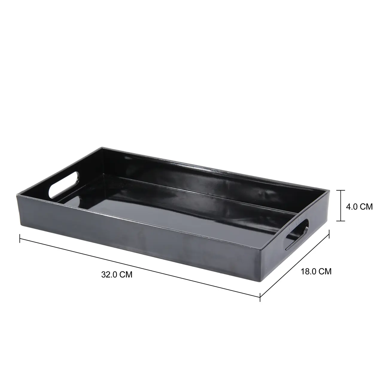 BANDEJA 32 CM X 18 CM NOIR - PRETO BRILHANTE - Foto 3