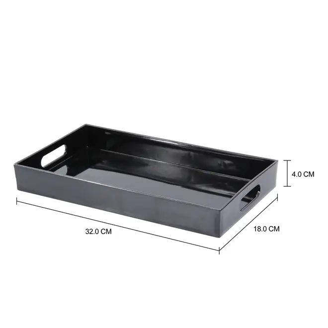 BANDEJA 32 CM X 18 CM NOIR - PRETO BRILHANTE - Foto 3