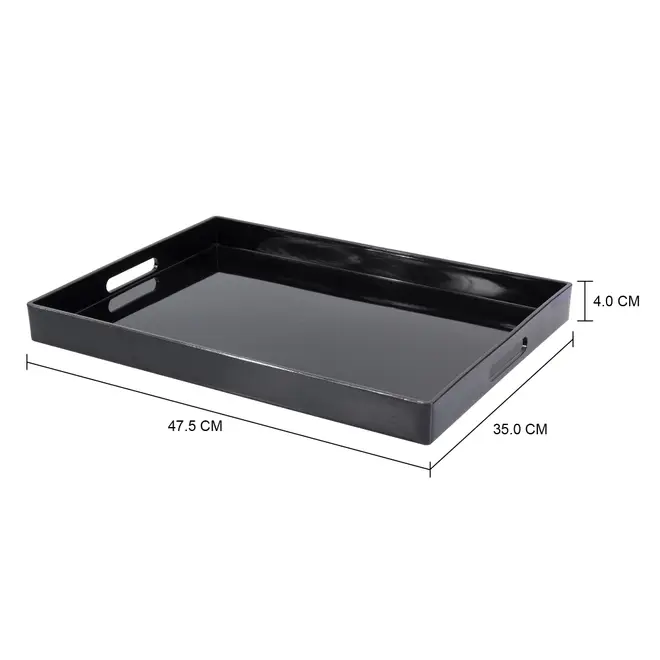 BANDEJA 48 CM X 35 CM NOIR - PRETO BRILHANTE - Foto 3