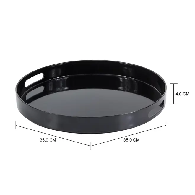 BANDEJA REDONDA 35 CM NOIR - PRETO BRILHANTE - Foto 3
