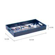 BANDEJA 32 CM X 18 CM MAR E TERRA - AZUL/MARROM - Foto 3