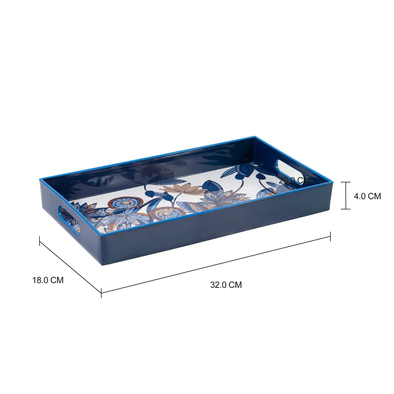 BANDEJA 32 CM X 18 CM MAR E TERRA - AZUL/MARROM - Foto 3