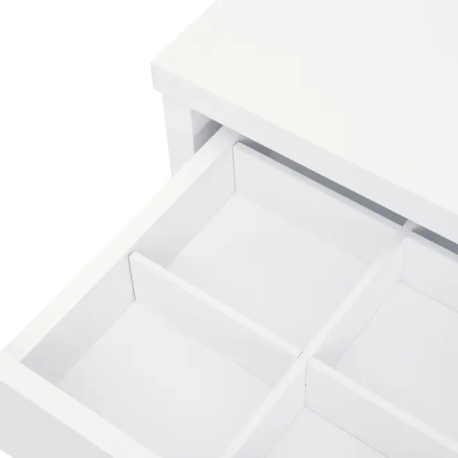 MESA DE CABECEIRA 3 GAVETAS NIZE - BRANCO - Foto 5