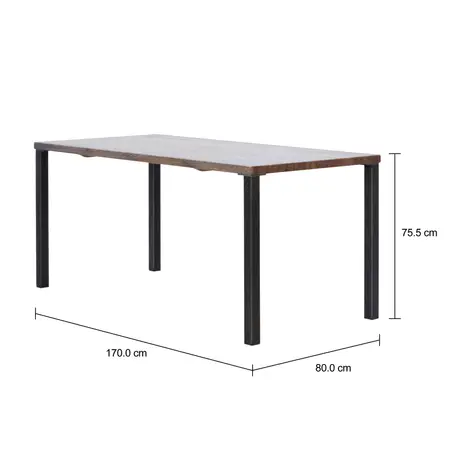 Imagem com medidas do produto BRÁS WOOD MESA 1,70 M X 80 CM