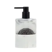 PORTA-DETERGENTE COM ESPONJA MARBLE - CINZA/PRETO - Foto 1