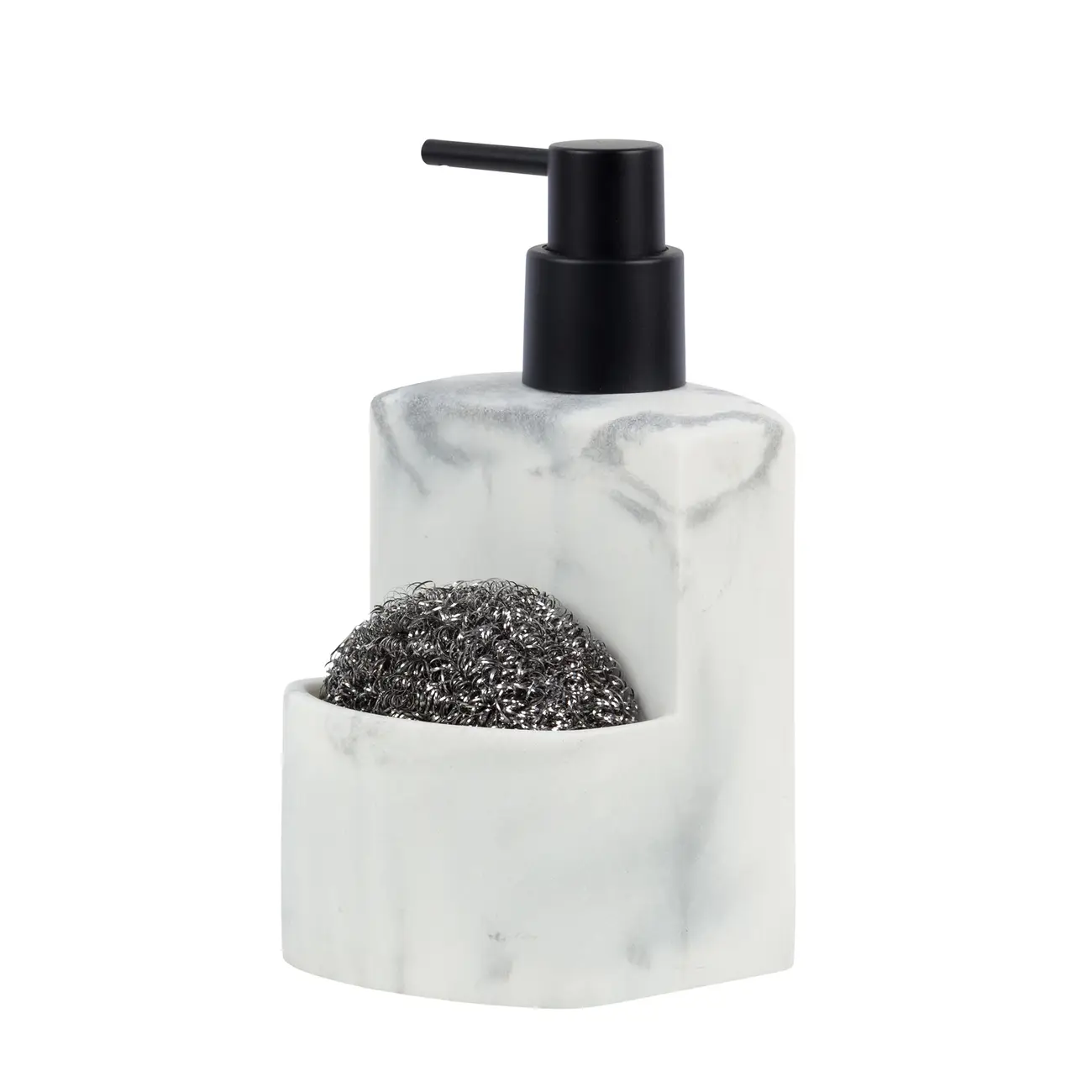 PORTA-DETERGENTE COM ESPONJA MARBLE - CINZA/PRETO - Foto 2
