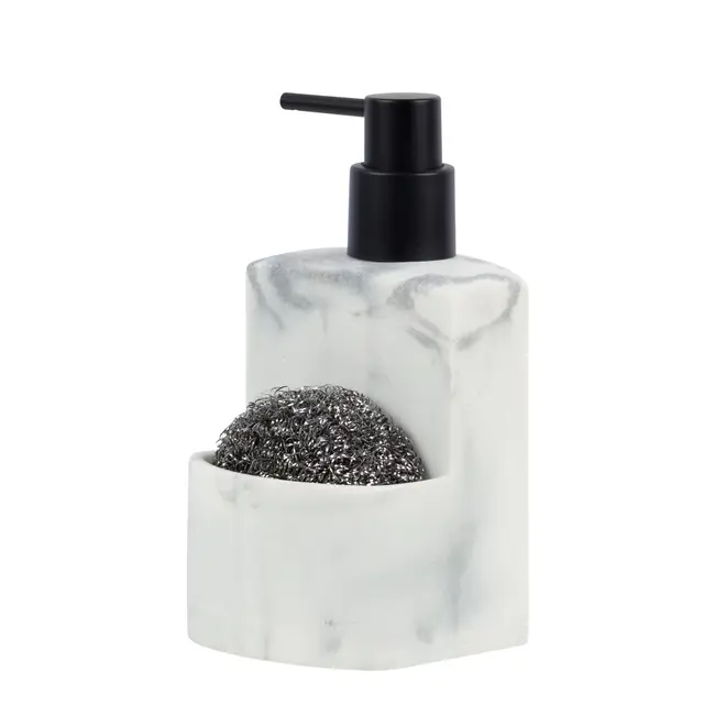 PORTA-DETERGENTE COM ESPONJA MARBLE - CINZA/PRETO - Foto 2