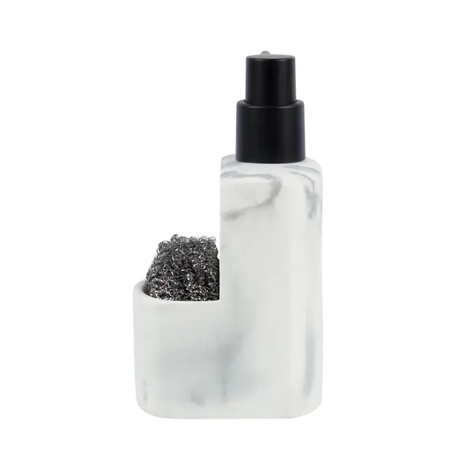 PORTA-DETERGENTE COM ESPONJA MARBLE - CINZA/PRETO - Foto 3