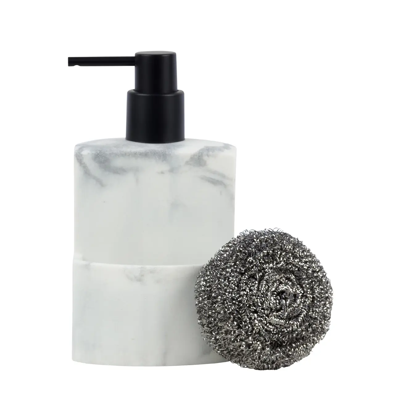 PORTA-DETERGENTE COM ESPONJA MARBLE - CINZA/PRETO - Foto 5