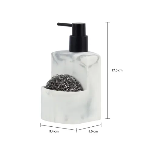 Imagem com medidas do produto PORTA-DETERGENTE COM ESPONJA MARBLE