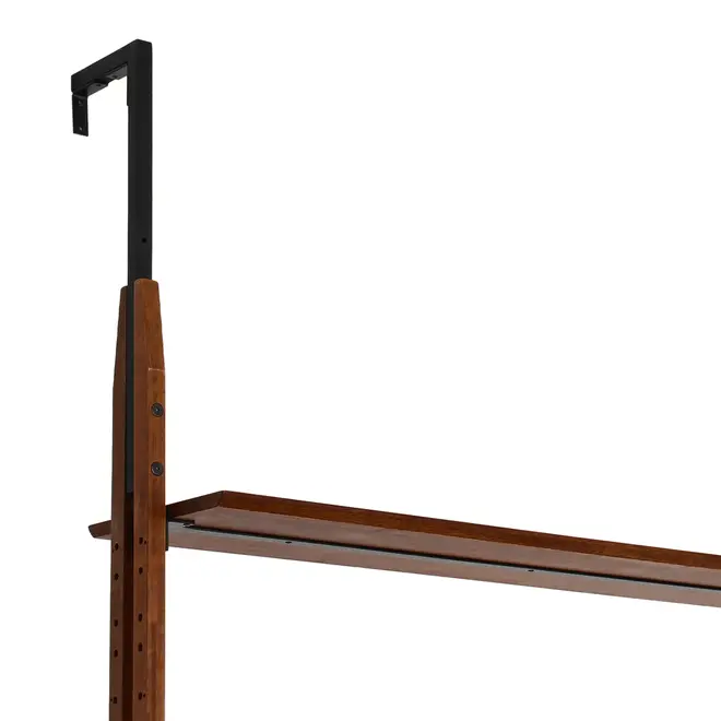 ESTANTE/DIVISÓRIA PARA TV DE ATÉ 60 POLEGADAS PAREDE/TETO 1,46 M X 2,41 M/2,80 M LIBRERIA - NOZES/PRETO - Foto 4