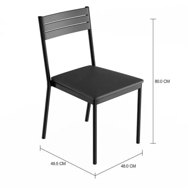 CADEIRA CLEO - PRETO/PRETO - Foto 4