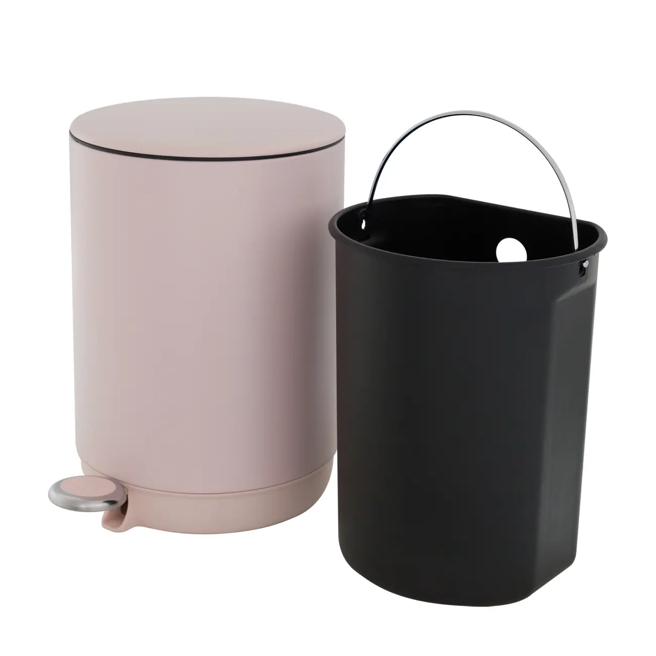 LIXEIRA COM PEDAL 5 L POUBELLE - QUARTZO ROSA - Foto 5
