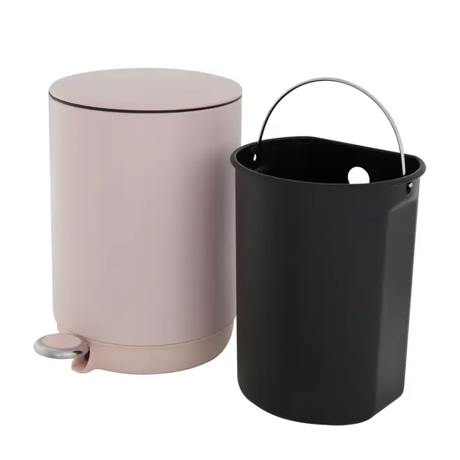 LIXEIRA COM PEDAL 5 L POUBELLE - QUARTZO ROSA - Foto 5