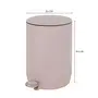 LIXEIRA COM PEDAL 5 L POUBELLE - QUARTZO ROSA - Foto 6