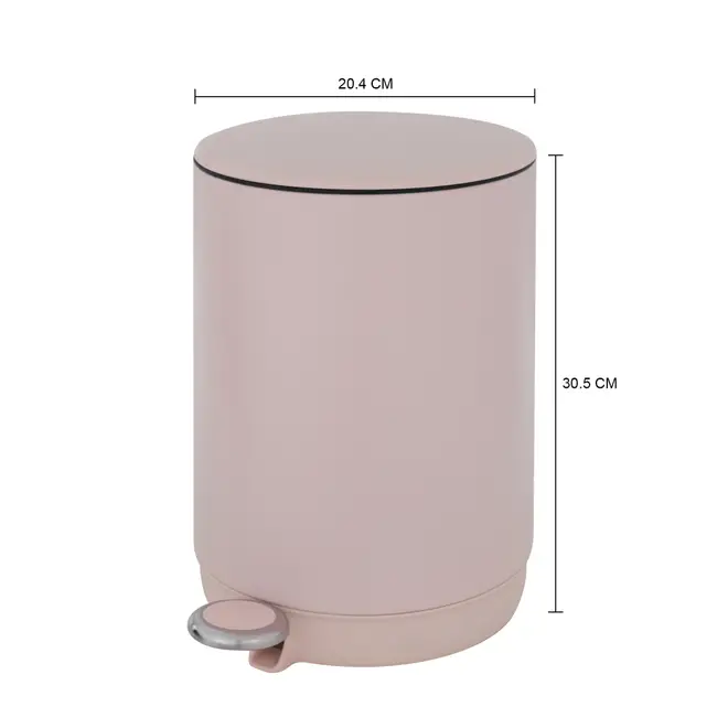 LIXEIRA COM PEDAL 5 L POUBELLE - QUARTZO ROSA - Foto 6