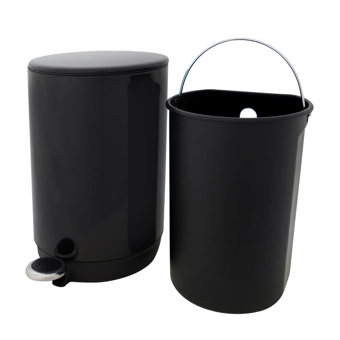 LIXEIRA COM PEDAL 5 L POUBELLE - PRETO - Foto 4