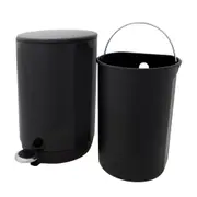 LIXEIRA COM PEDAL 5 L POUBELLE - PRETO - Foto 4