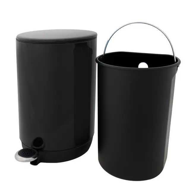 LIXEIRA COM PEDAL 5 L POUBELLE - PRETO - Foto 4