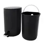 LIXEIRA COM PEDAL 5 L POUBELLE - PRETO - Foto 4