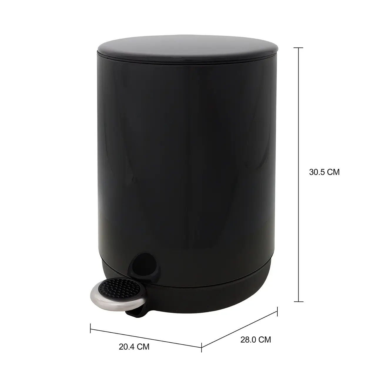 LIXEIRA COM PEDAL 5 L POUBELLE - PRETO - Foto 5
