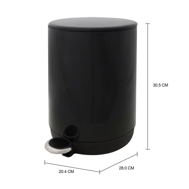 LIXEIRA COM PEDAL 5 L POUBELLE - PRETO - Foto 5