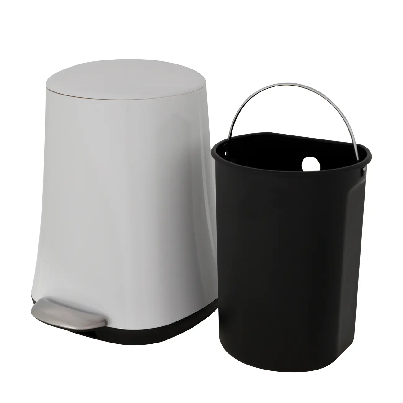 LIXEIRA COM PEDAL 5 L HUBBARD - BRANCO - Foto 5