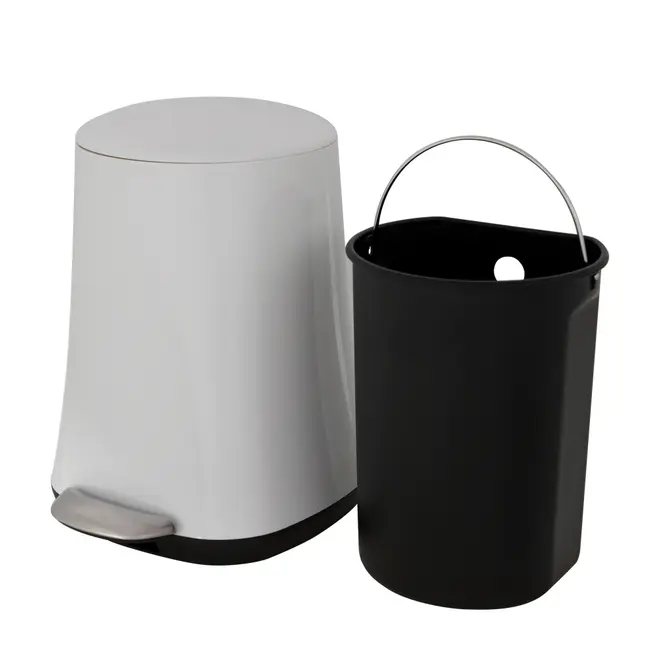 LIXEIRA COM PEDAL 5 L HUBBARD - BRANCO - Foto 5