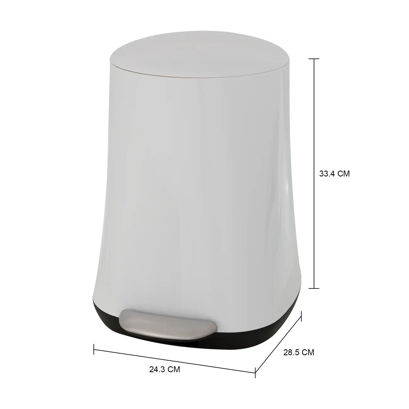 LIXEIRA COM PEDAL 5 L HUBBARD - BRANCO - Foto 6