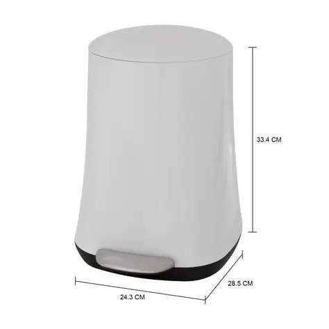 Imagem com medidas do produto LIXEIRA COM PEDAL 5 L HUBBARD