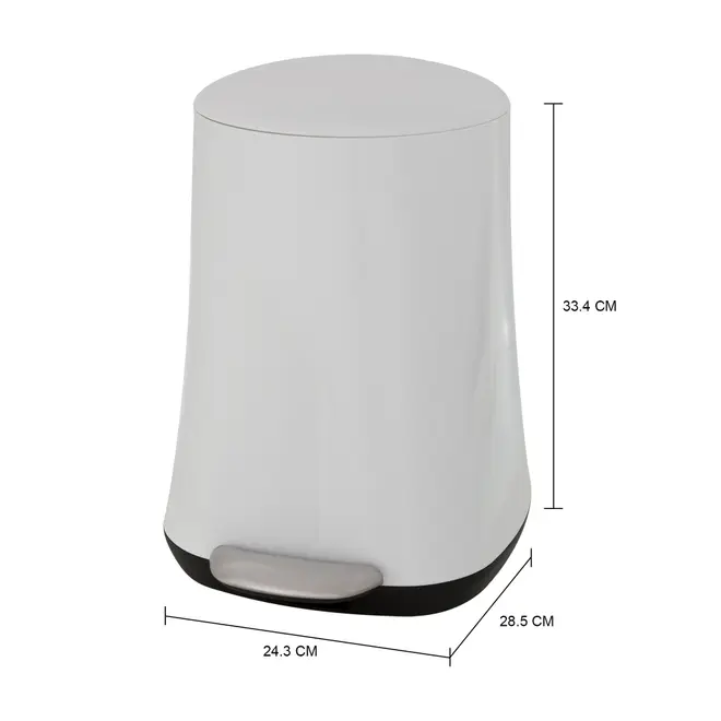 LIXEIRA COM PEDAL 5 L HUBBARD - BRANCO - Foto 6