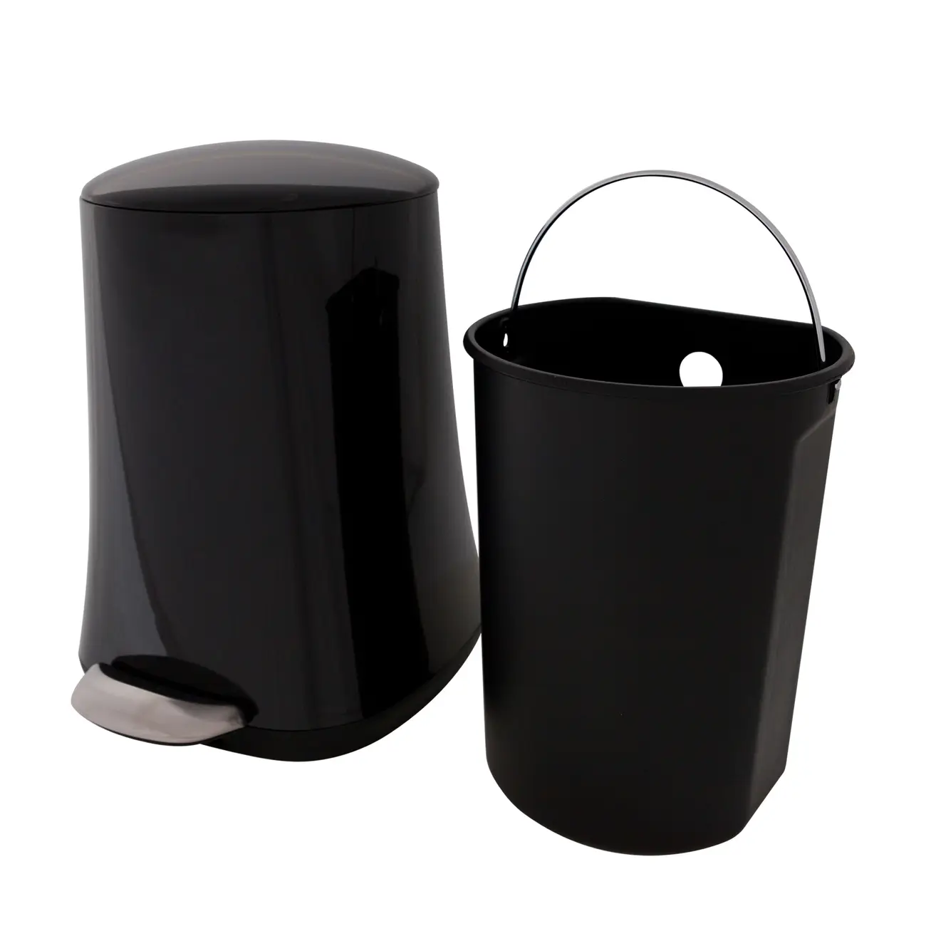 LIXEIRA COM PEDAL 5 L HUBBARD - PRETO - Foto 5