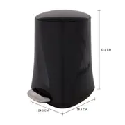 LIXEIRA COM PEDAL 5 L HUBBARD - PRETO - Foto 6
