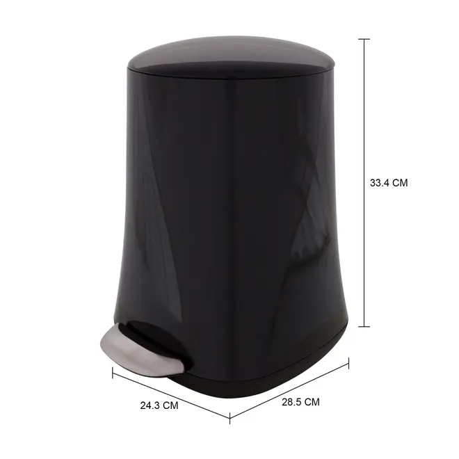 LIXEIRA COM PEDAL 5 L HUBBARD - PRETO - Foto 6