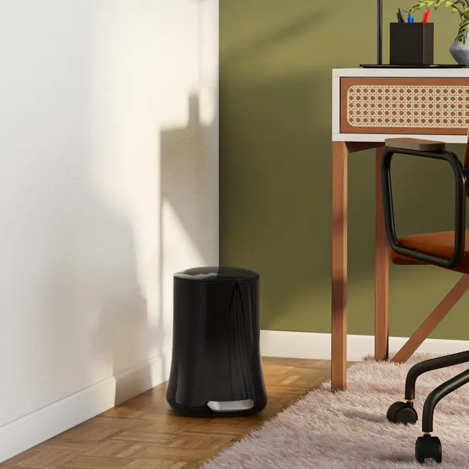 LIXEIRA COM PEDAL 5 L HUBBARD - PRETO - Foto 7